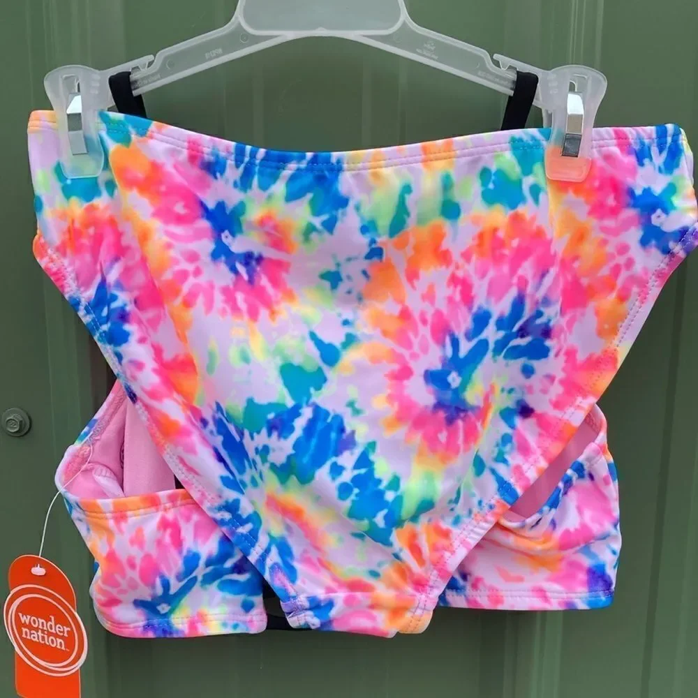 Girls Tie Dye Printed & Unicorn Bikini Swimsuit Bathing Suit 2-Pack Size L 10/12